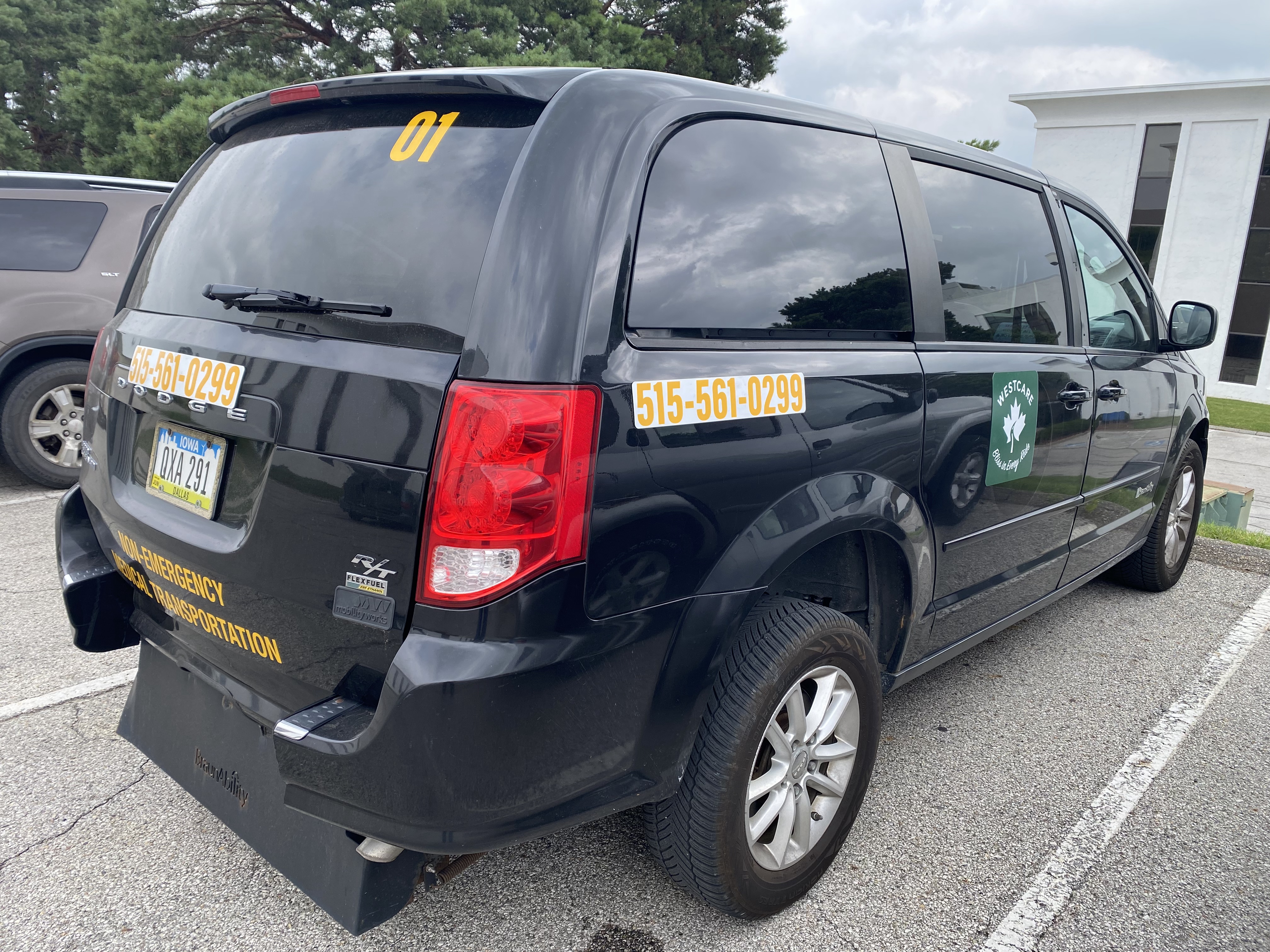 Black wheelchair-accessible van