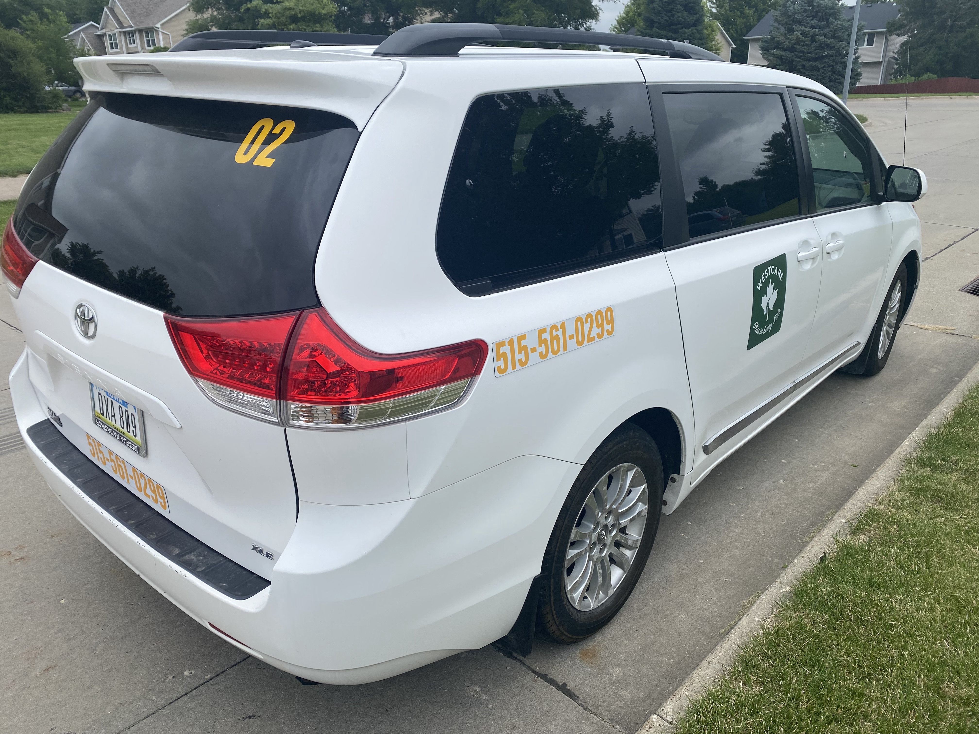 White medical transport van